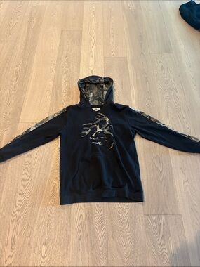 Legendary Whitetails Black Hoodie with Camo-Trim